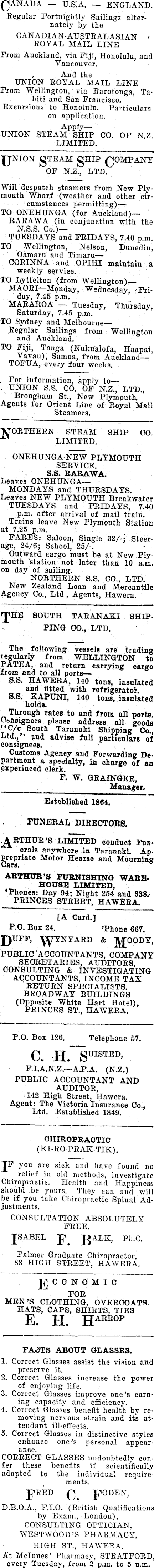 Papers Past Newspapers Hawera Star 3 September 1924 Page 4 Advertisements Column 2