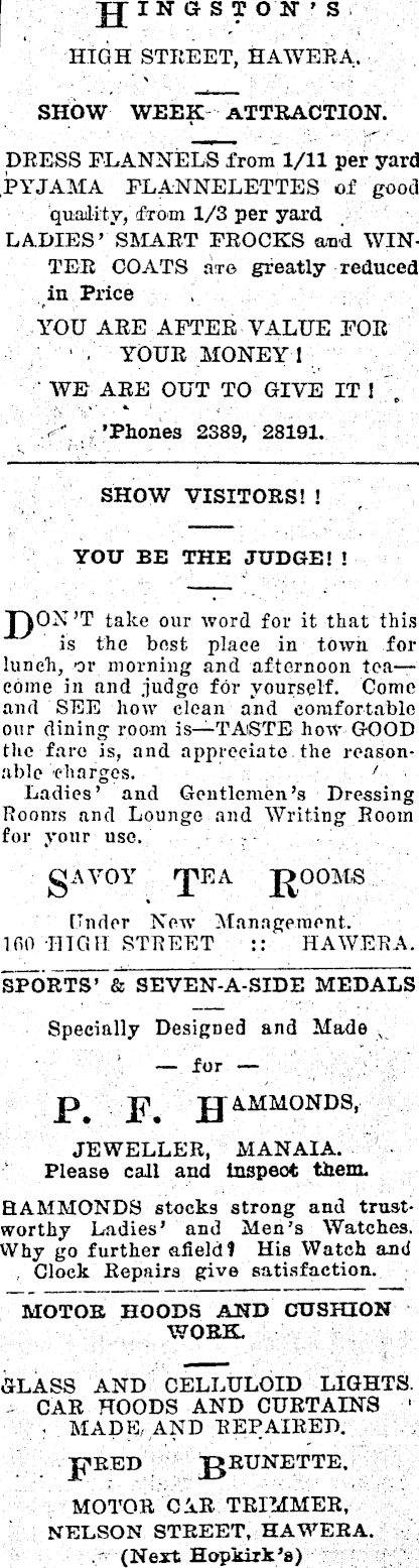 Papers Past Newspapers Hawera Star 9 July 1928 Page 1 Advertisements Column 6