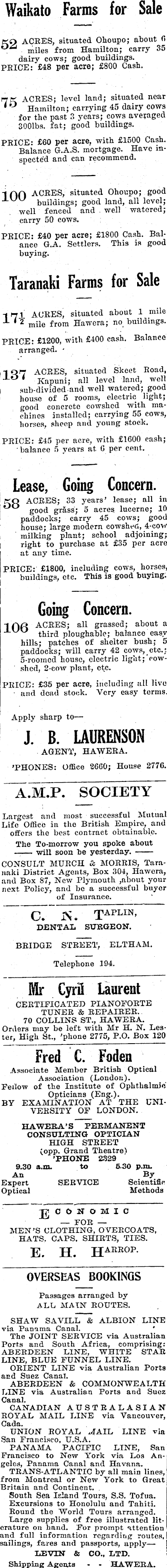 Papers Past Newspapers Hawera Star 28 May 1930 Page 4 Advertisements Column 2