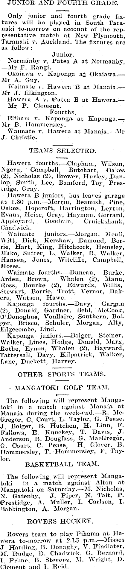 Papers Past Newspapers Hawera Star 26 July 1935 South Taranaki Rugby