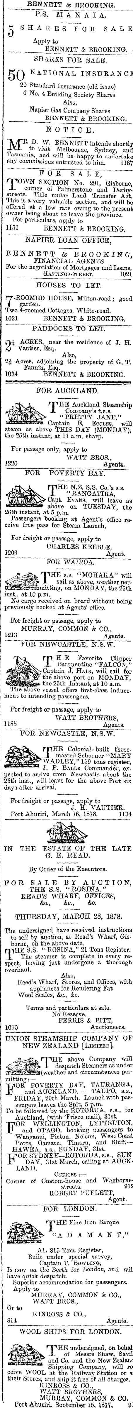 Papers Past Newspapers Hawke S Bay Herald 25 March 1878 Page 3 Advertisements Column 4