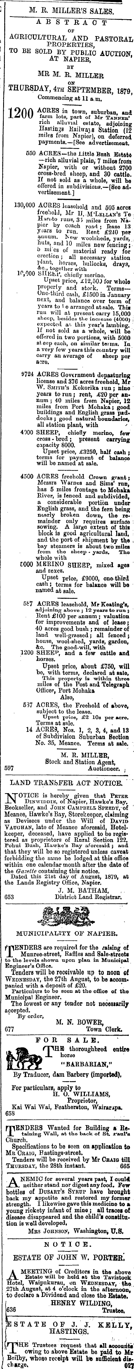 Papers Past Newspapers Hawke S Bay Herald 23 August 1879 Page 3 Advertisements Column 7