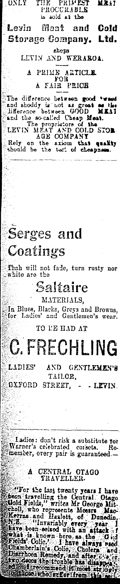 Papers Past Newspapers Horowhenua Chronicle 31 May 1911 Page 4 Advertisements Column 1