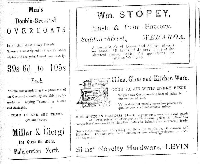 Papers Past Newspapers Horowhenua Chronicle 12 May 1917 Page 2 Advertisements Column 1