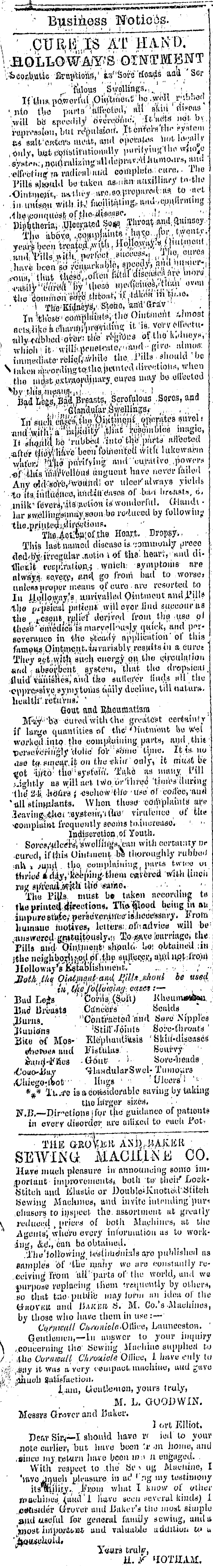 Papers Past Newspapers Inangahua Times 5 November 1877 Page 1 Advertisements Column 1