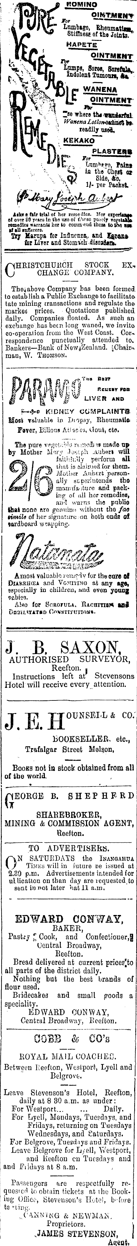 Papers Past Newspapers Inangahua Times August 17 Page 4 Advertisements Column 3