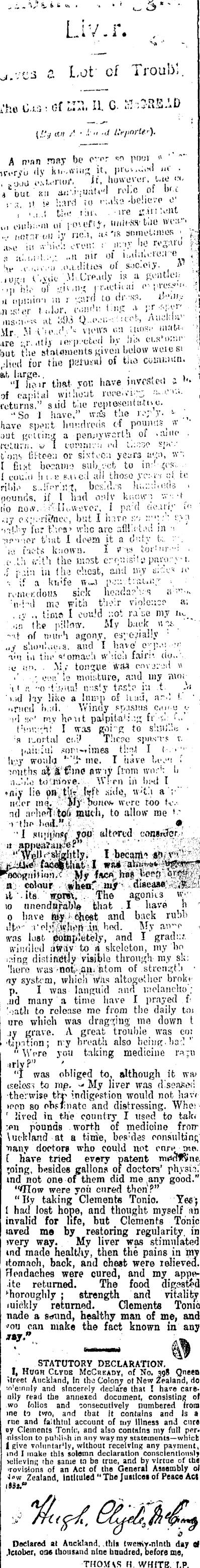 Papers Past Newspapers Inangahua Times 11 July 1907 Page 1 Advertisements Column 4