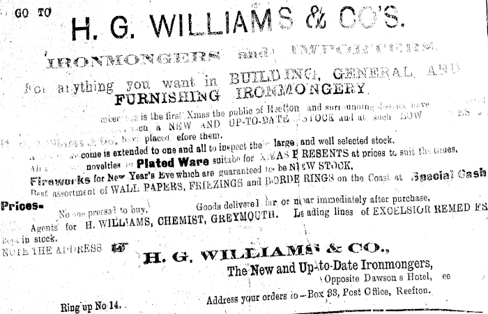 Papers Past Newspapers Inangahua Times 9 January 1908 Page 4 Advertisements Column 1