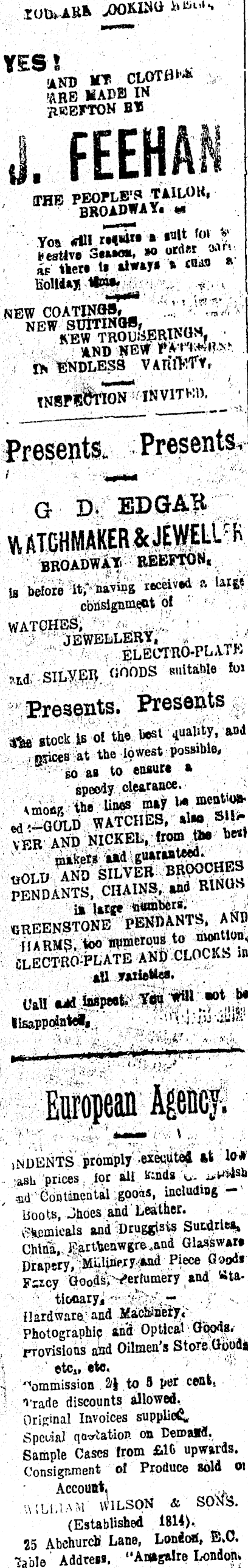 Papers Past Newspapers Inangahua Times 9 January 1908 Page 4 Advertisements Column 1