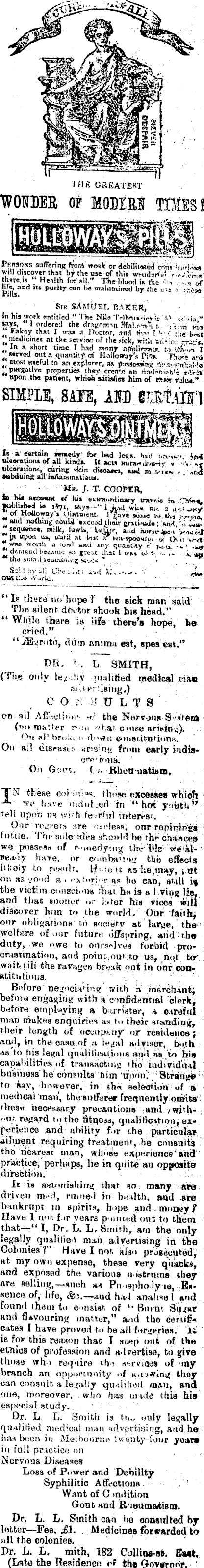 Papers Past Newspapers Kumara Times 21 October 1878 Page 4 Advertisements Column 4