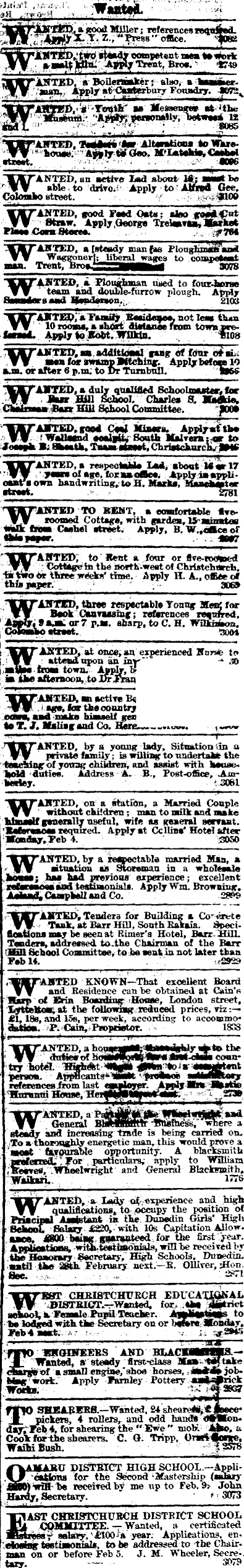 Papers Past Newspapers Lyttelton Times 4 February 1878 Page 1 Advertisements Column 8