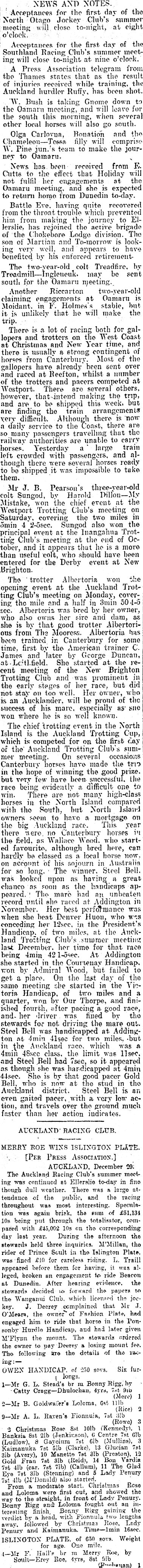 Papers Past Newspapers Lyttelton Times 30 December 1914 Sporting