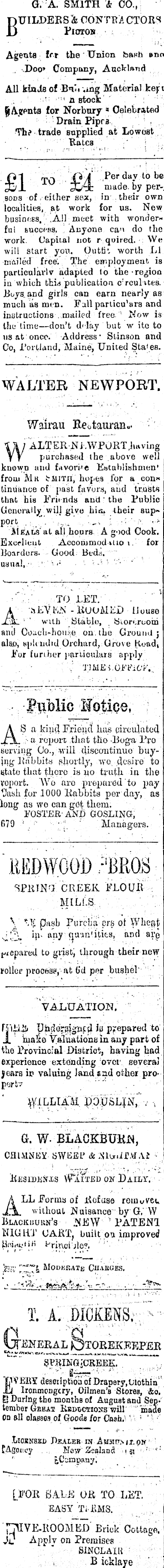 Papers Past Newspapers Marlborough Daily Times 19 October 17 Page 1 Advertisements Column 1