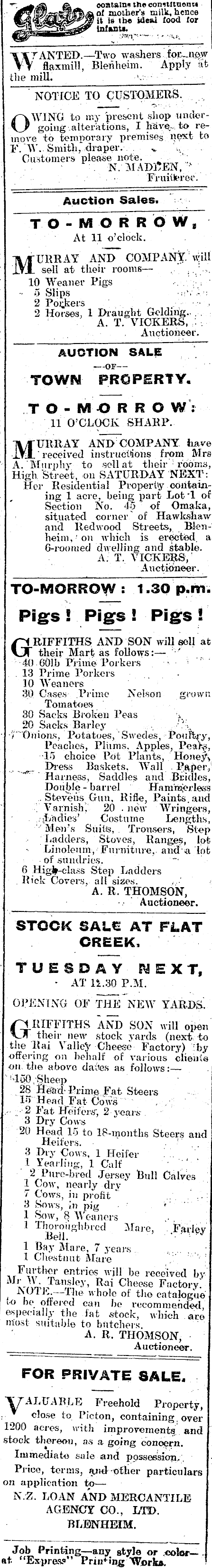 Papers Past Newspapers Marlborough Express 27 February 1914 Page 8 Advertisements Column 1