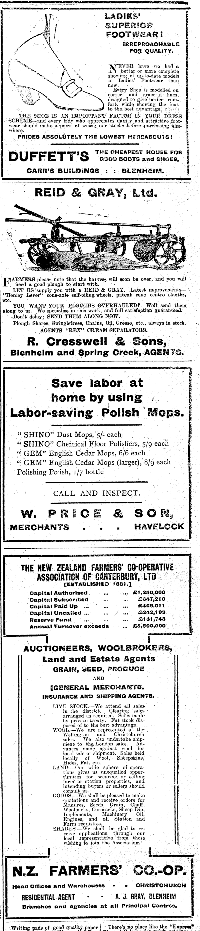 Papers Past Newspapers Marlborough Express 21 May 1917 Page 6 Advertisements Column 4