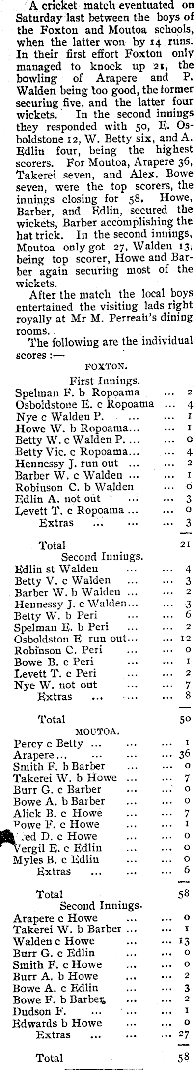 Papers Past Newspapers Manawatu Herald 12 March 1908 Cricket