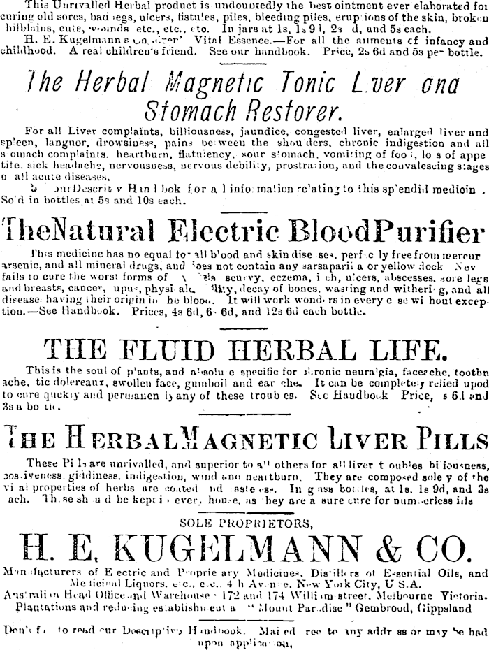 Papers Past Newspapers Mount Ida Chronicle 16 July 11 Page 4 Advertisements Column 3