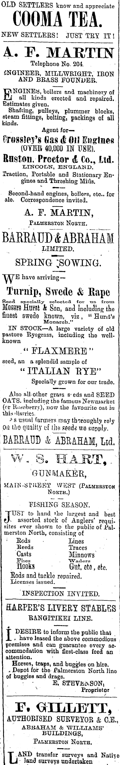 Papers Past Newspapers Manawatu Standard 5 October 1903 Page 3 Advertisements Column 3