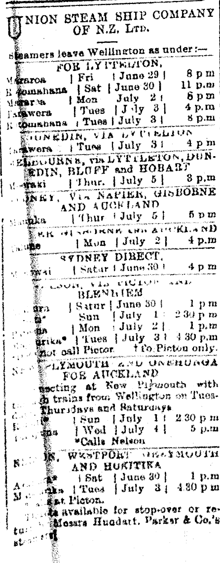 Papers Past Newspapers Manawatu Standard 29 June 1906 Page 1 Advertisements Column 2