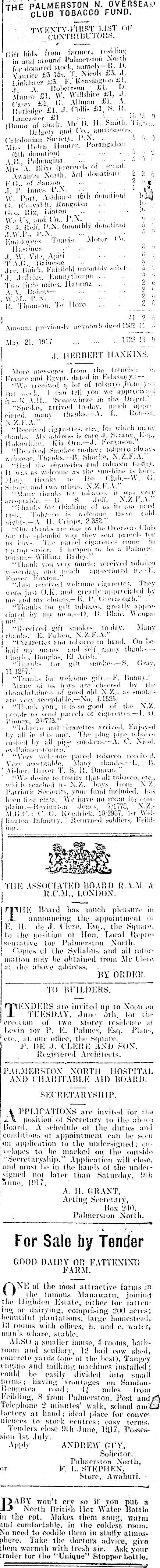 Papers Past Newspapers Manawatu Standard 25 May 1917 Page 8 Advertisements Column 7