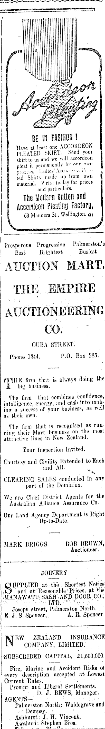 Papers Past Newspapers Manawatu Standard 22 December 1921 Page 3 Advertisements Column 1