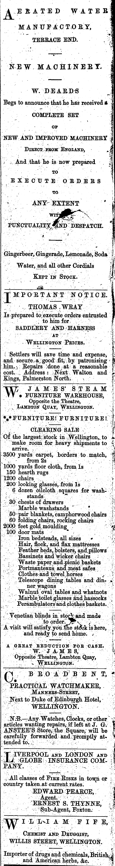 Papers Past Newspapers Manawatu Times June 1877 Page 4 Advertisements Column 5