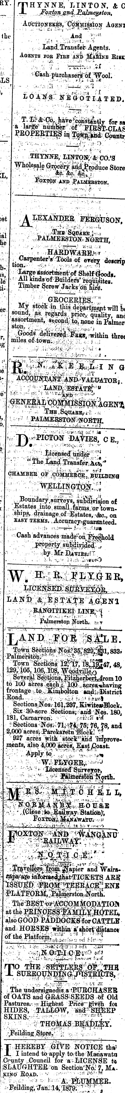 Papers Past Newspapers Manawatu Times 15 February 1879 Page 4 Advertisements Column 7