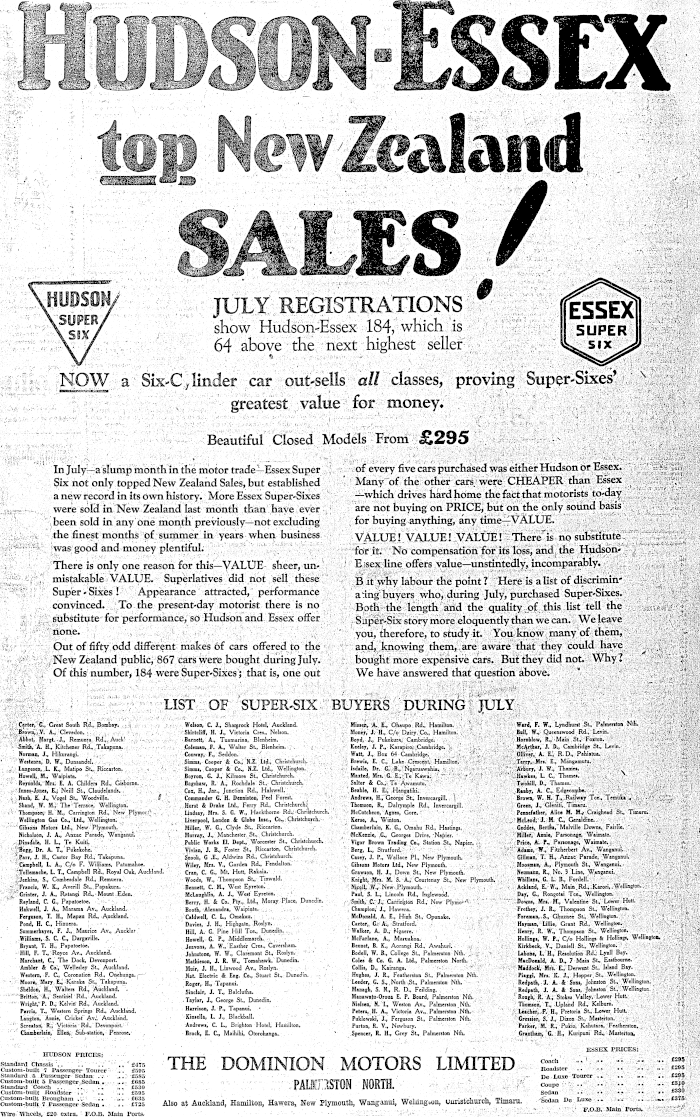 Papers Past Newspapers Manawatu Times 27 August 1927 Page 4 Advertisements Column 2