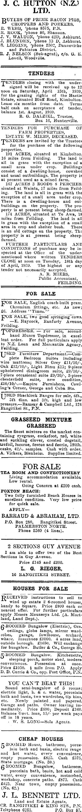 Papers Past Newspapers Manawatu Times 8 April 1939 Page 16 Advertisements Column 3