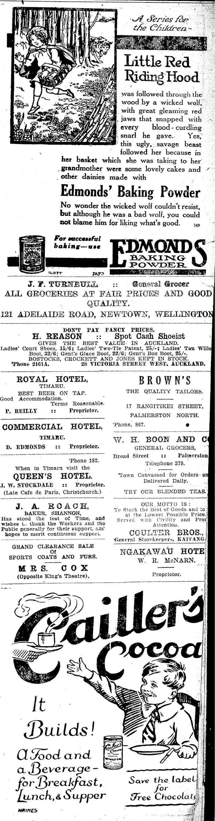 Papers Past Newspapers Maoriland Worker 8 June 1921 Page 5 Advertisements Column 3