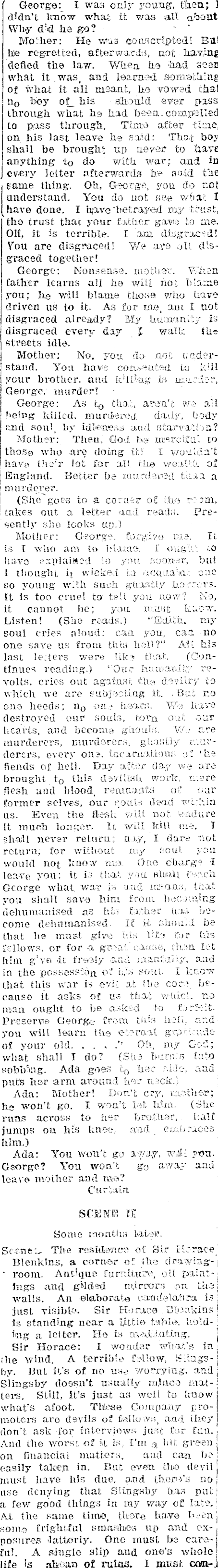 Papers Past | Newspapers | Maoriland Worker | 14 March 1923 | The Drama as  an Aid to Socialist Propaganda