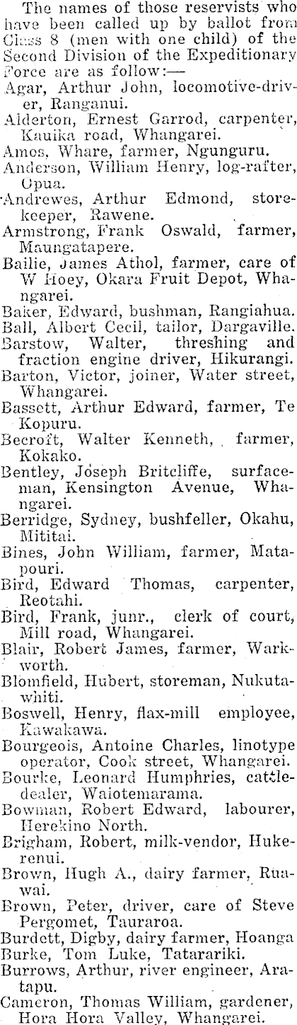 Papers Past Newspapers Northern Advocate 25 April 1918