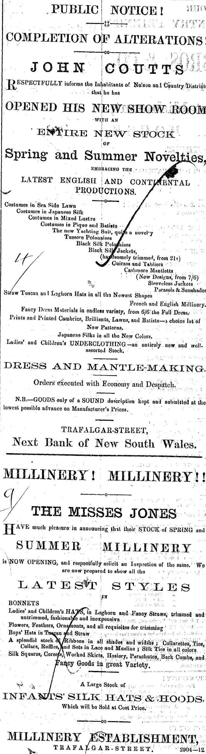 Papers Past Newspapers Nelson Evening Mail 29 October 1875 Page 3 Advertisements Column 3