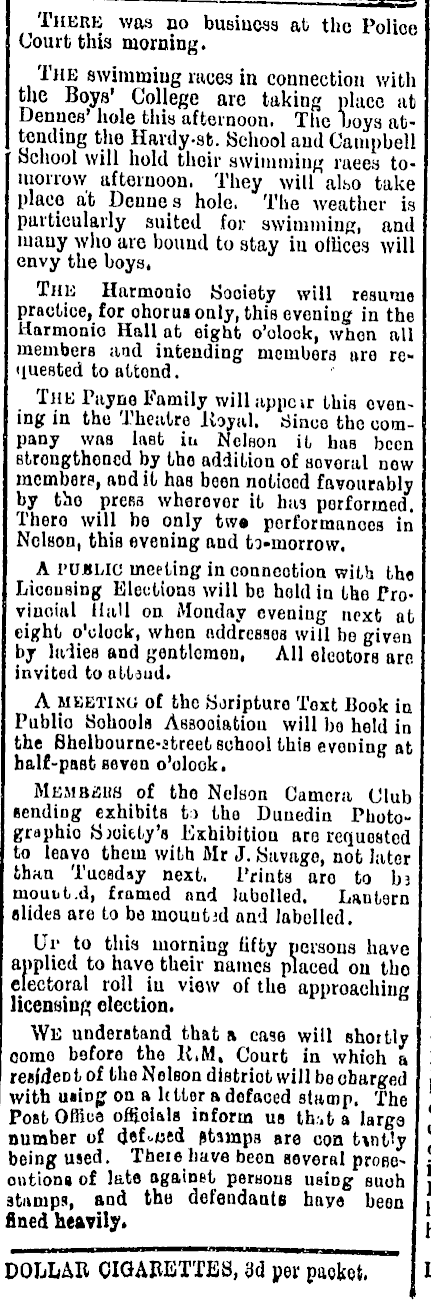 Papers Past | Newspapers | Nelson Evening Mail | 22 February 1894 | Untitled