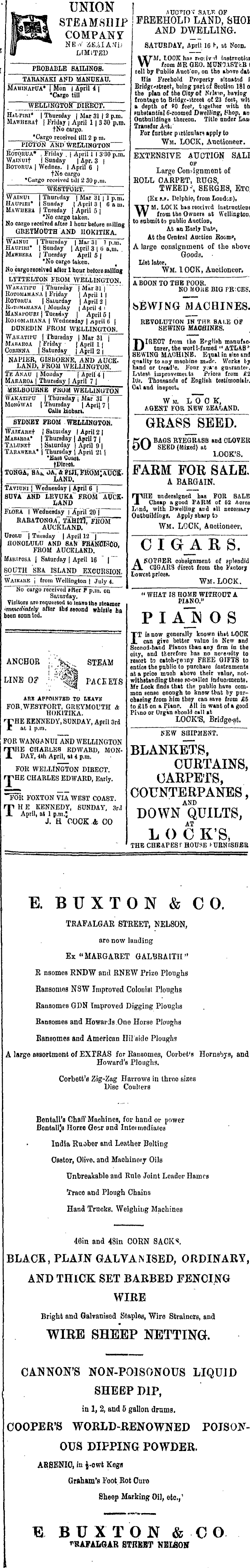 Papers Past Newspapers Nelson Evening Mail 30 March 18 Page 3 Advertisements Column 6