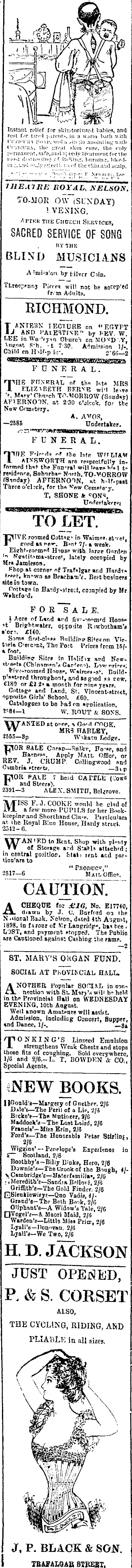 Papers Past Newspapers Nelson Evening Mail 6 August 18 Page 3 Advertisements Column 3