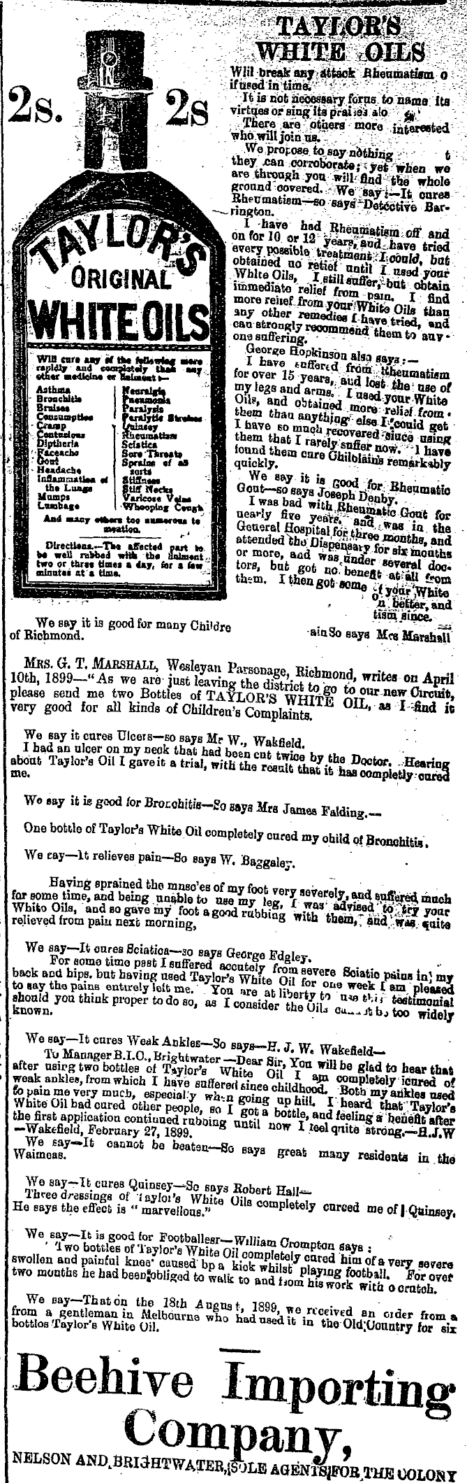 Papers Past Newspapers Nelson Evening Mail 24 October 19 Page 4 Advertisements Column 7