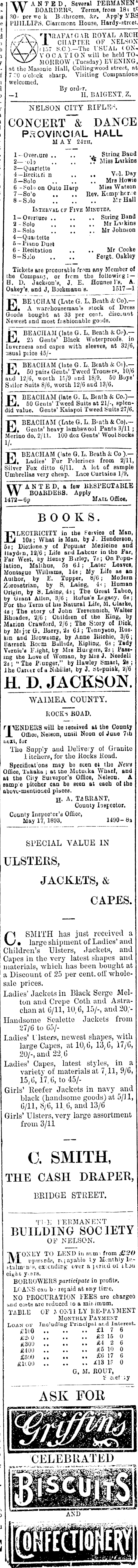Papers Past Newspapers Nelson Evening Mail 22 May 13 Page 3 Advertisements Column 3
