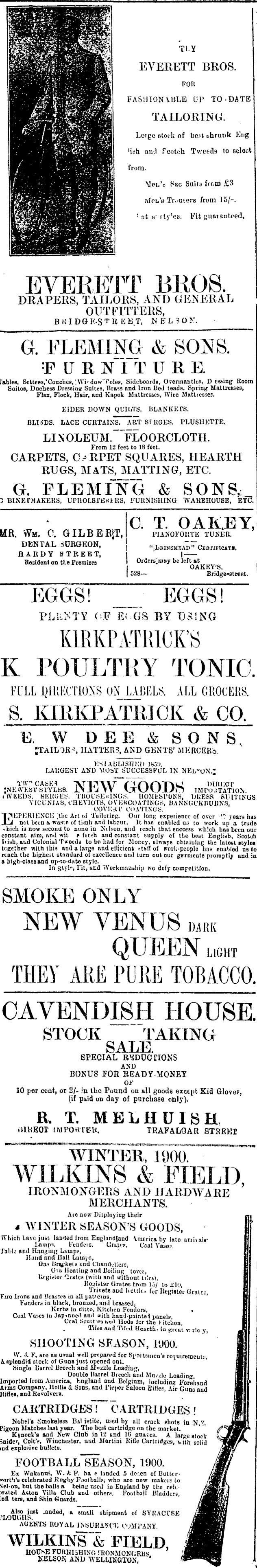 Papers Past Newspapers Nelson Evening Mail 19 June 1900 Page 2 Advertisements Column 2