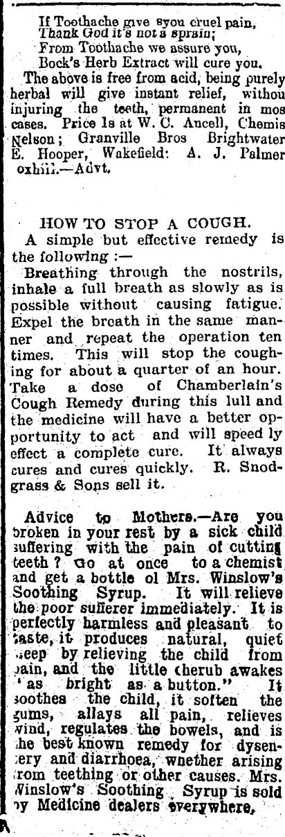 Papers Past Newspapers Nelson Evening Mail 1 September 1903 Page 1 Advertisements Column 3