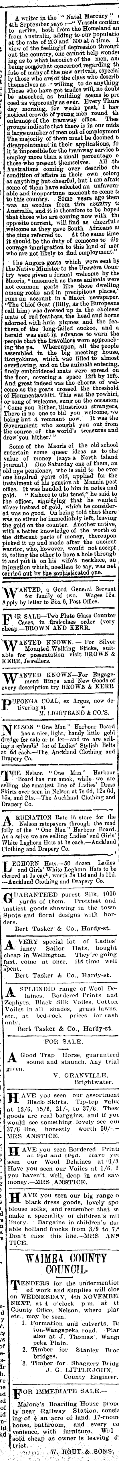 Papers | Newspapers | Nelson Evening Mail | 26 October 1903 | Page 3 Column