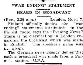 Papers Past | Newspapers | Nelson Evening Mail | 8 November 1941 | FINNISH  DENIAL