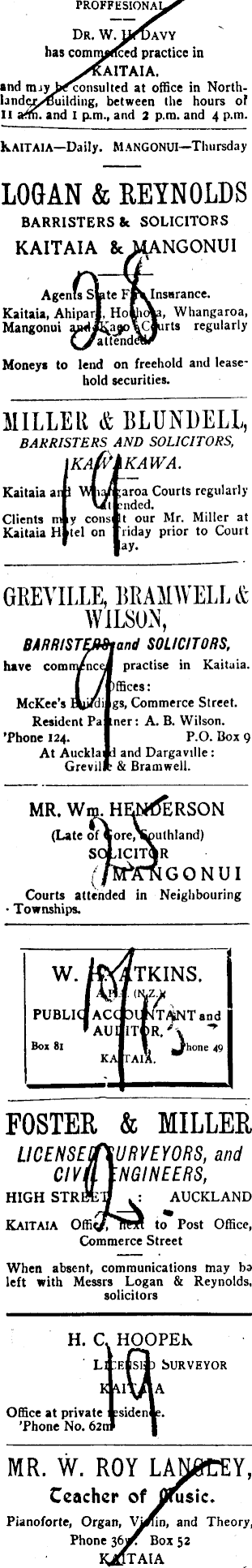 Papers Past Newspapers Northland Age 11 December 1922 Page 4 Advertisements Column 1