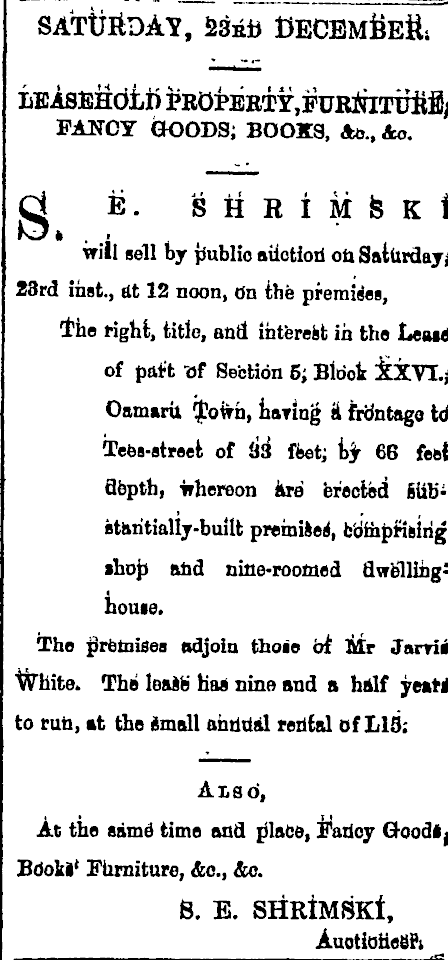 Papers Past Newspapers North Otago Times 19 December 1871 Page 3 Advertisements Column 6