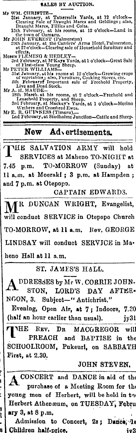 Papers Past Newspapers North Otago Times 31 January 15 Page 3 Advertisements Column 1