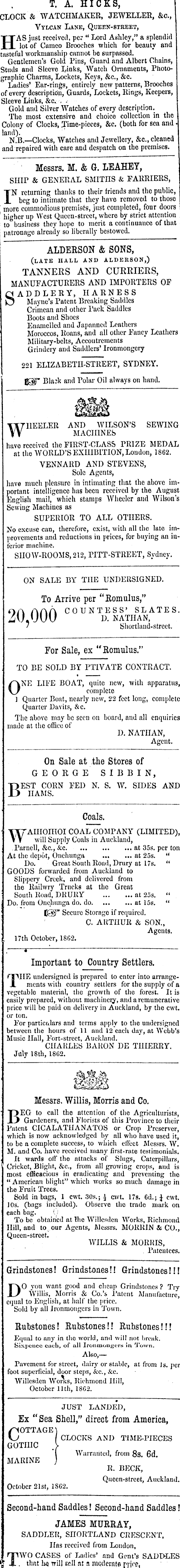 Papers Past Newspapers New Zealander 26 November 1862 Page 8 Advertisements Column 2