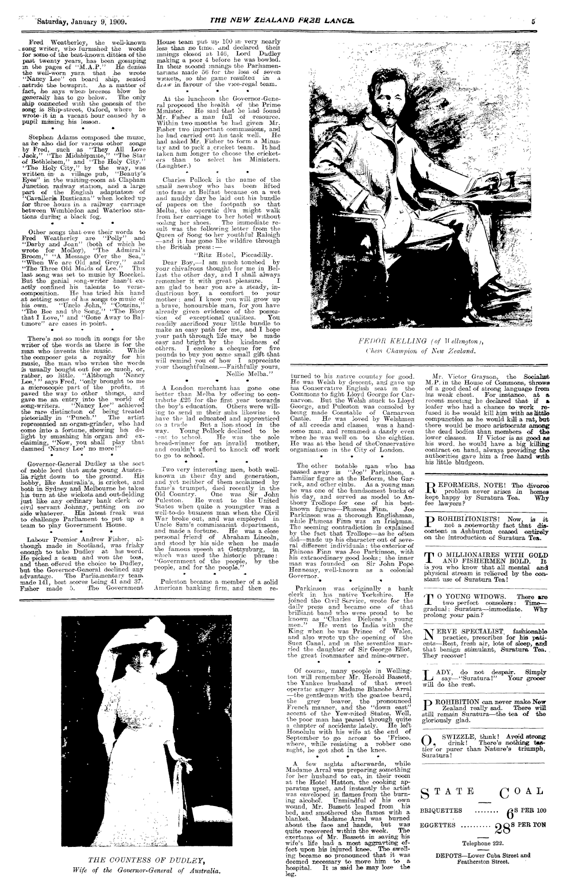 Papers Past | Newspapers | Free Lance | 9 January 1909 | Page 5