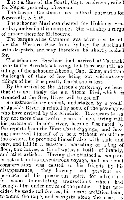 Papers Past | Newspapers | New Zealand Herald | 5 April 1865 | Shipping ...