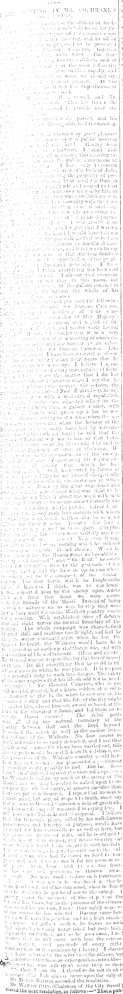 Papers Past Newspapers New Zealand Herald 31 July 1865 Thishimo Lal To General Sir Puncan Cameron K C B