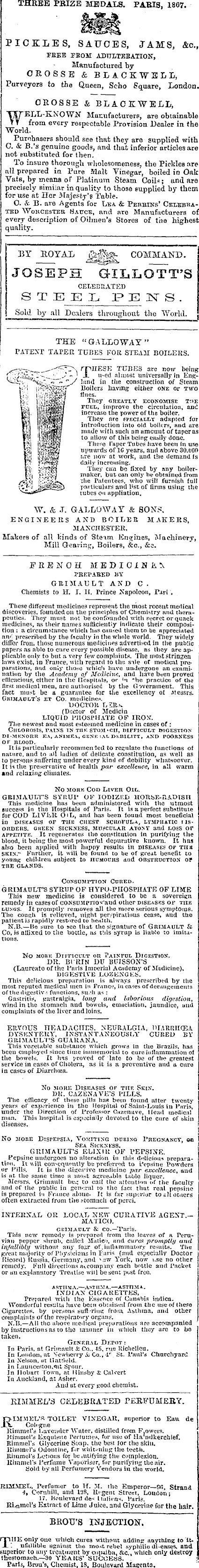 Papers Past Newspapers New Zealand Herald 13 April 1868 Page 8 Advertisements Column 3